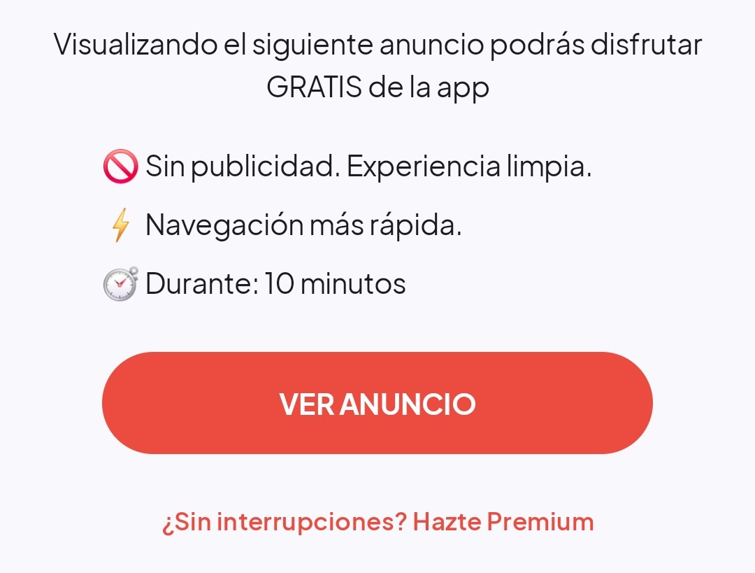 bonus sin anuncios, ver anuncio