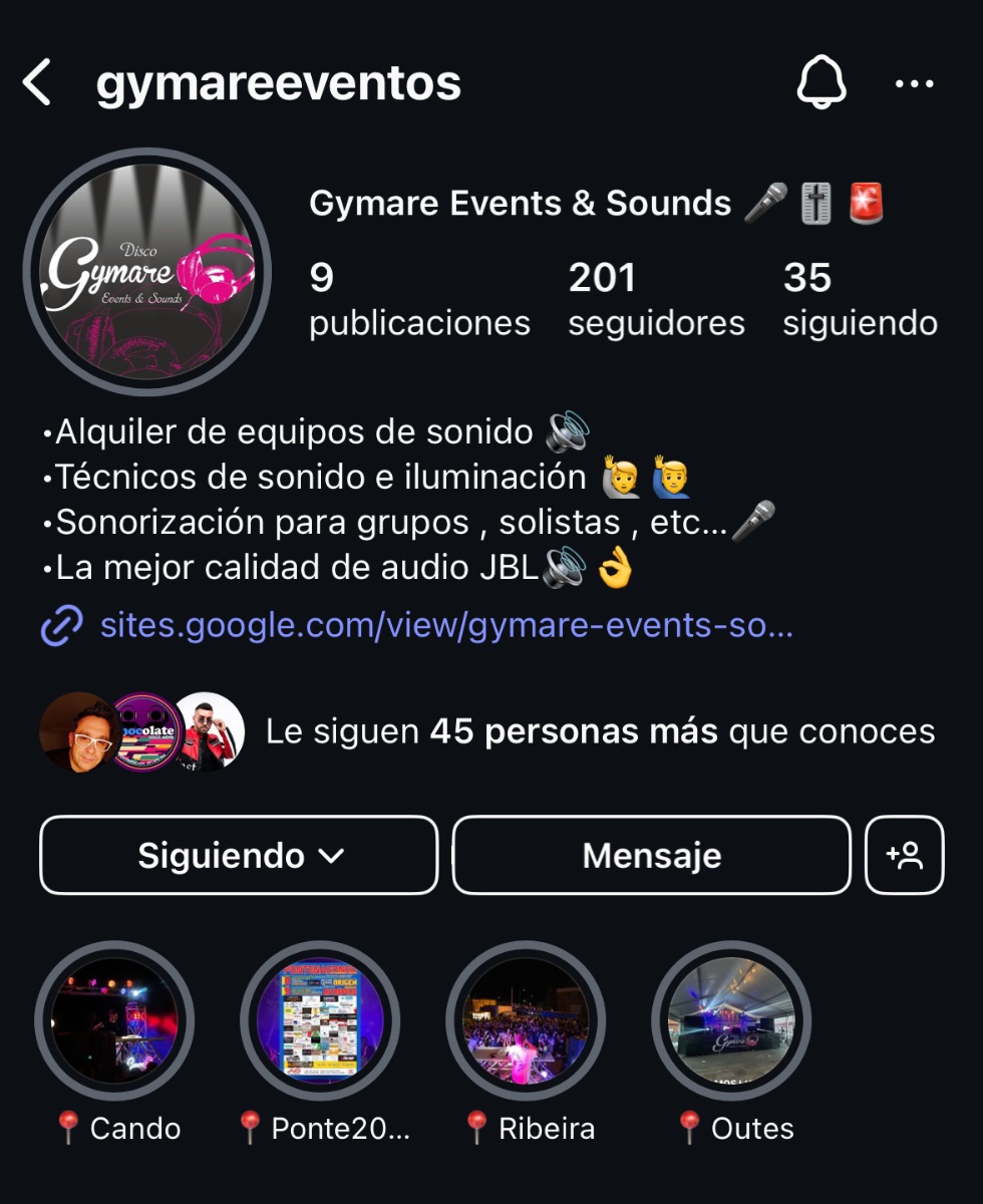 Gymare Eventos, síguenos en Instagram