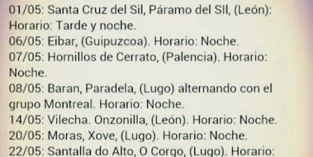 FECHAS DE MAYO ORQUESTA ACORDES